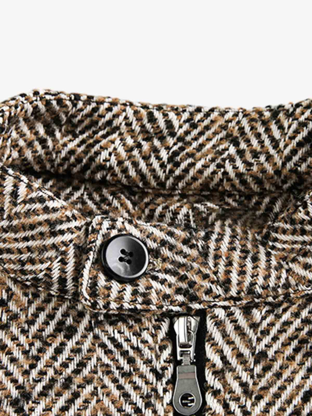 Vintage Herringbone Zip Up Jacket