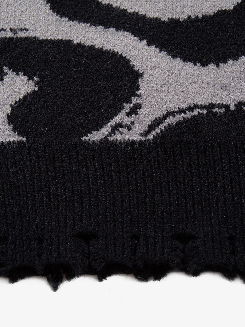 High Street Dark Skull Frayed-edge V-neck Sweater Vest