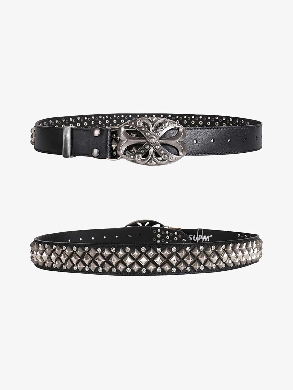 Theprecipice Retro Punk Rhinestone Belt - 2175