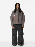 Retro Washed Distressed Deconstructed Patchwork Barrel Jeans