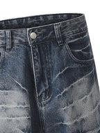 Retro Neutral Washed Straight Jeans - 2261