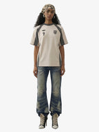 Suede-Touch Embroidered Sport Color-Block T-Shirt