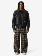 Vintage Plaid Pleated Multi-Pocket Cargo Casual Pants - 2524