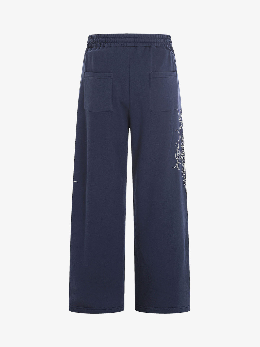 Embroidered Graphic Studded Hoodie and  Wide Leg Sweatpants Set
