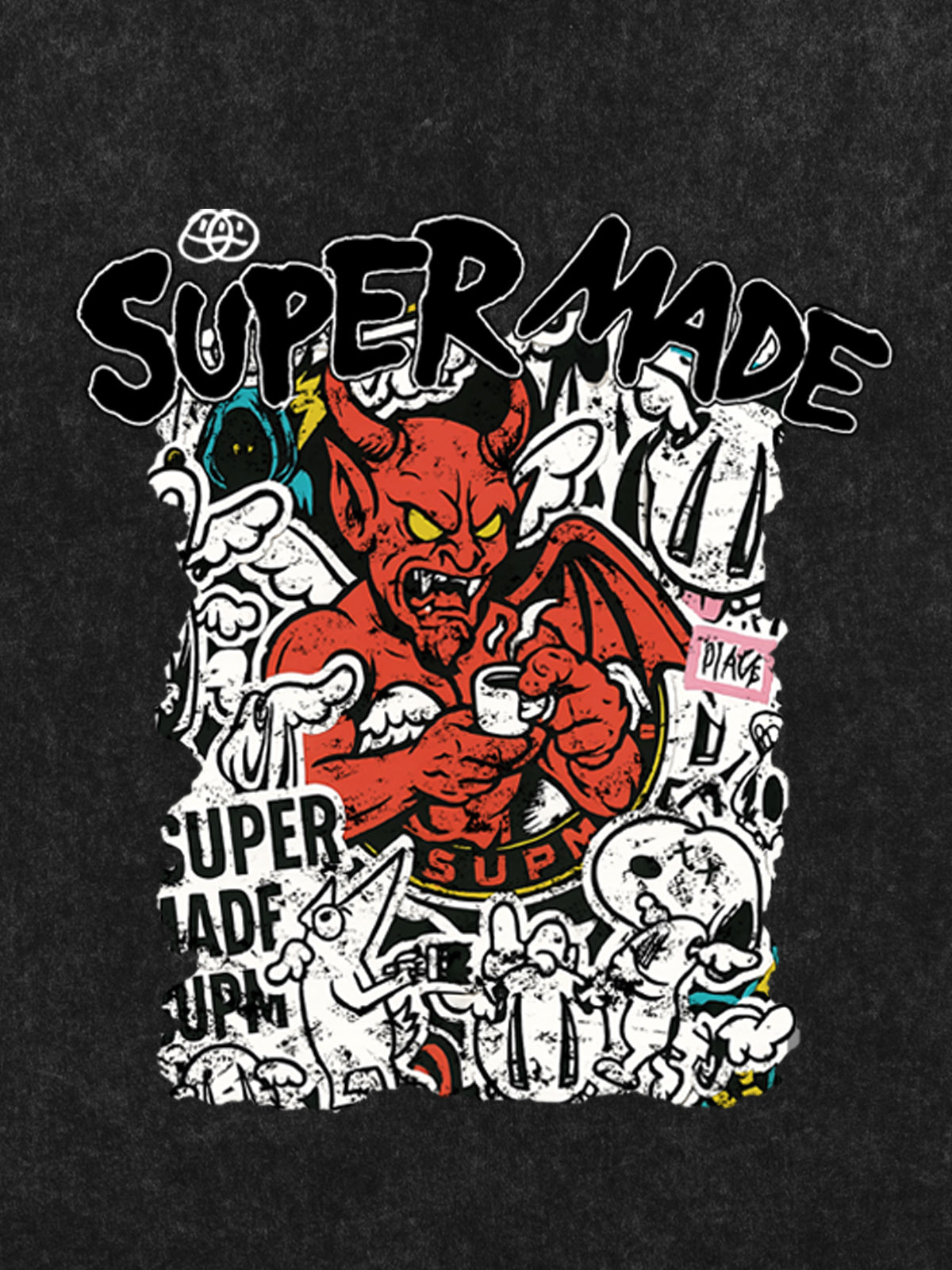 Street Devil Collage Pattern T-shirt