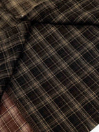 Patchwork Plaid Distressed Hem Shirt