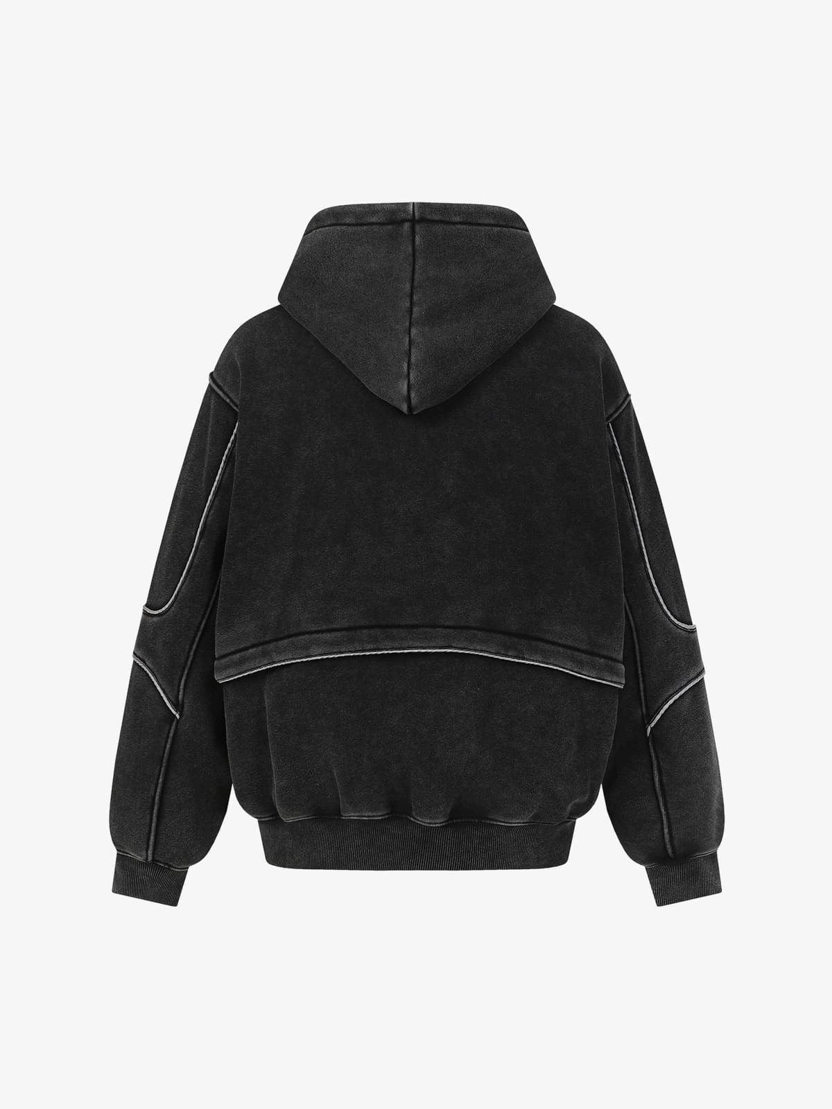 Retro Deconstructed Patchwork Washed Hoodie
