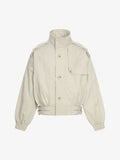 High Neck Belted Utility Cropped Jacket