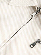 Pleated Back Sleeve Zip Up Jacket