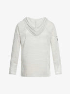 Graphic Print and V-Neck Striped Long Sleeve Hooded T-Shirt