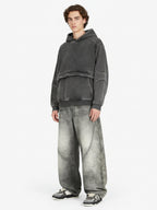 Retro Deconstructed Patchwork Washed Hoodie
