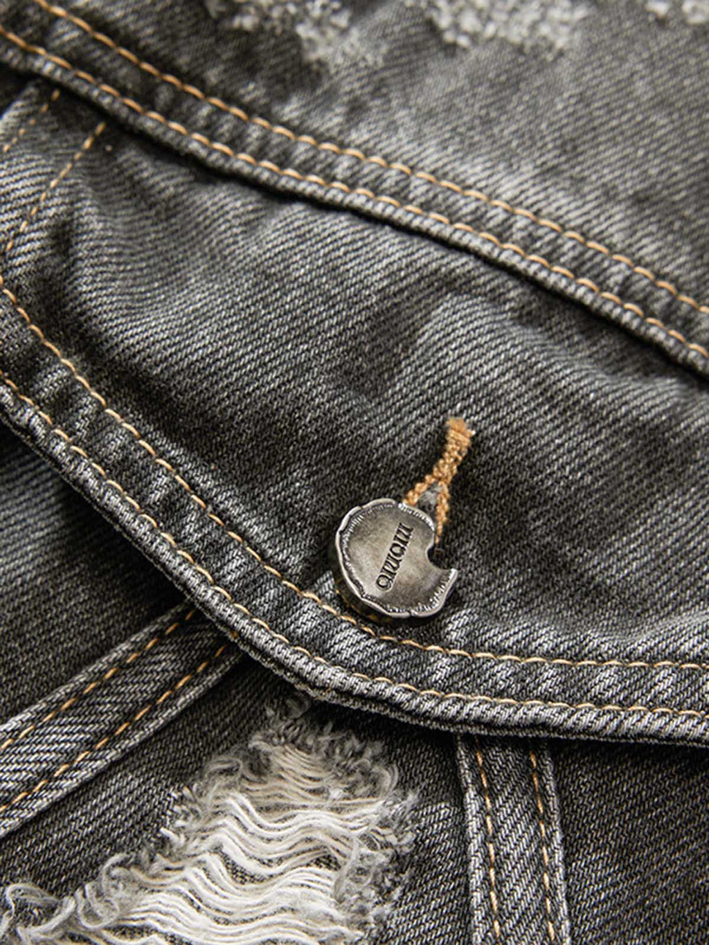Retro Washed Distressed Denim Jacket