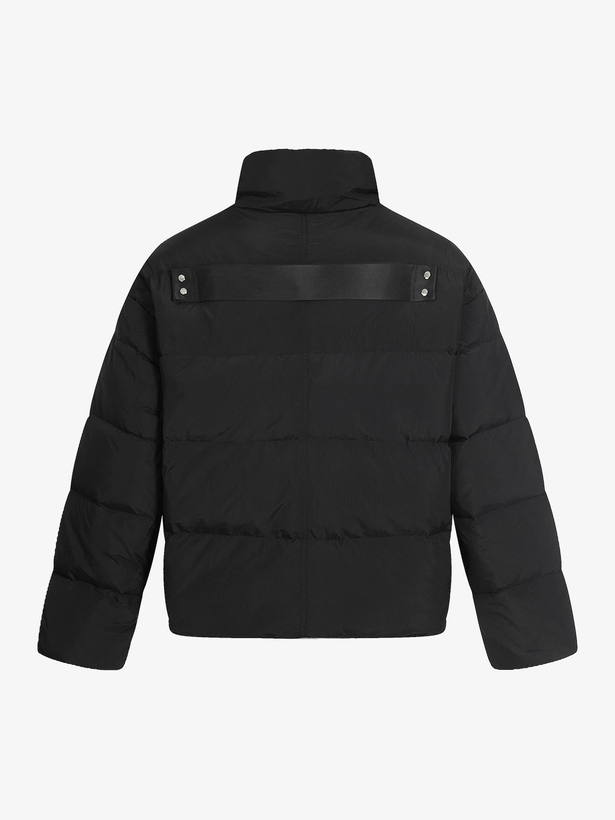 Vintage Asymmetric Zip High-Neck Puffer Jacket