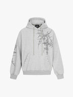 Embroidered Graphic Studded Hoodie and  Wide Leg Sweatpants Set