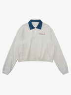 Original Denim Lapel Patchwork Sweatshirt