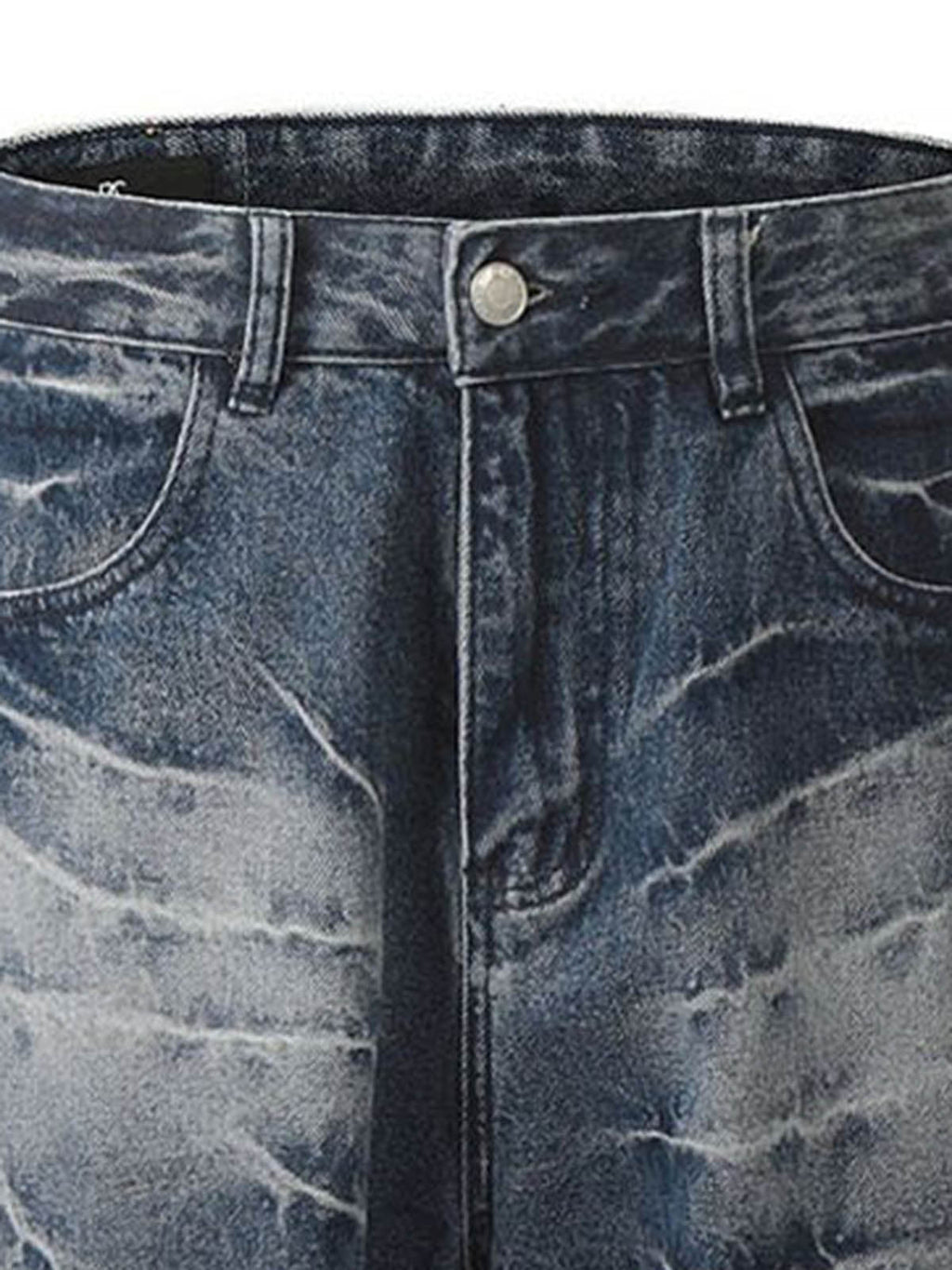Retro Neutral Washed Straight Jeans - 2261