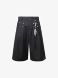 Pleated Design Pendant Decoration Baggy Shorts - 2482