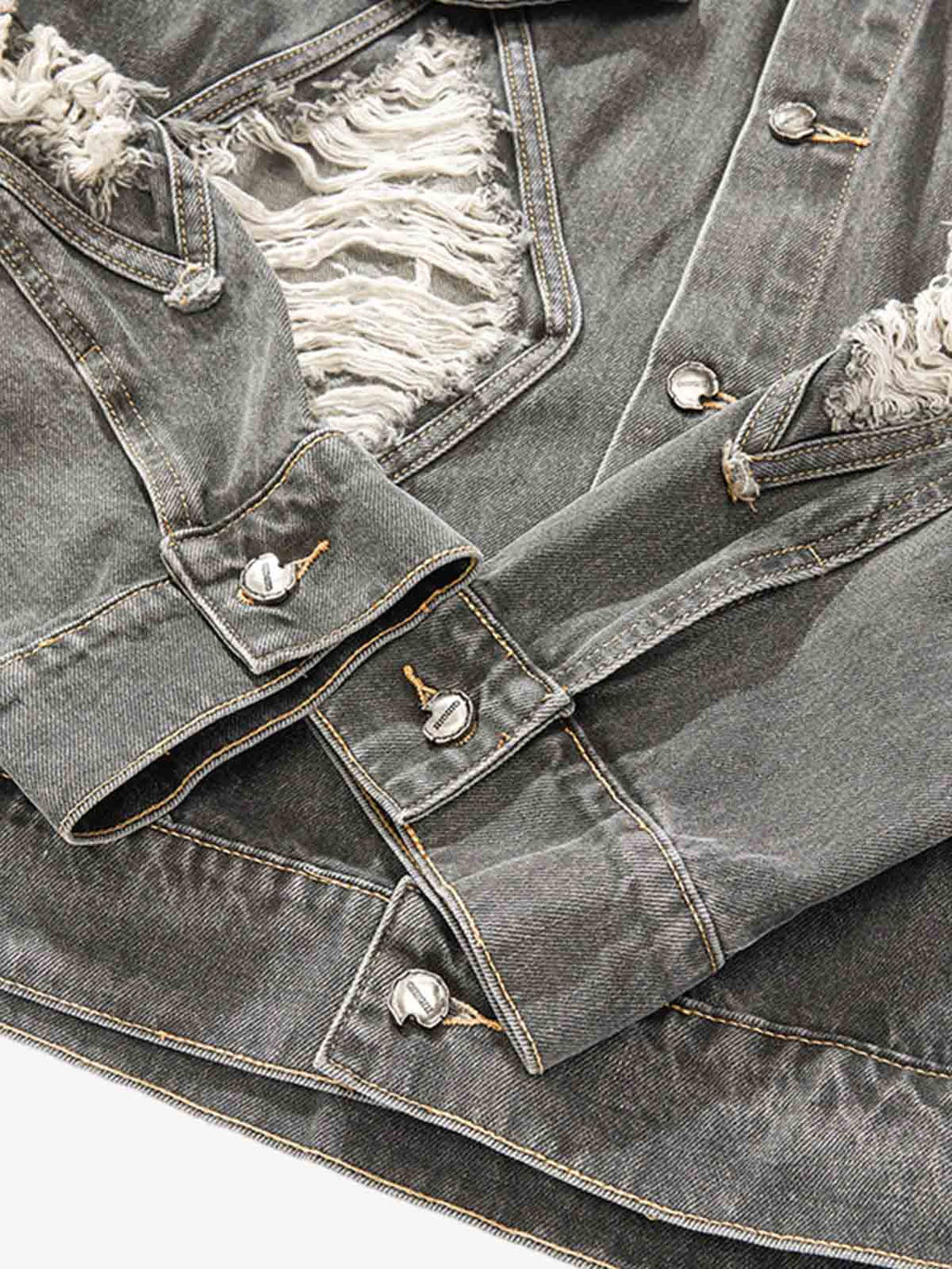 Retro Washed Distressed Denim Jacket