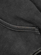 Vintage Washed Symmetrical Star Rhinestone Zip-Up Hoodie
