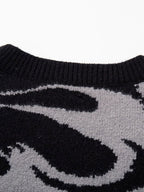 High Street Dark Skull Frayed-edge V-neck Sweater Vest