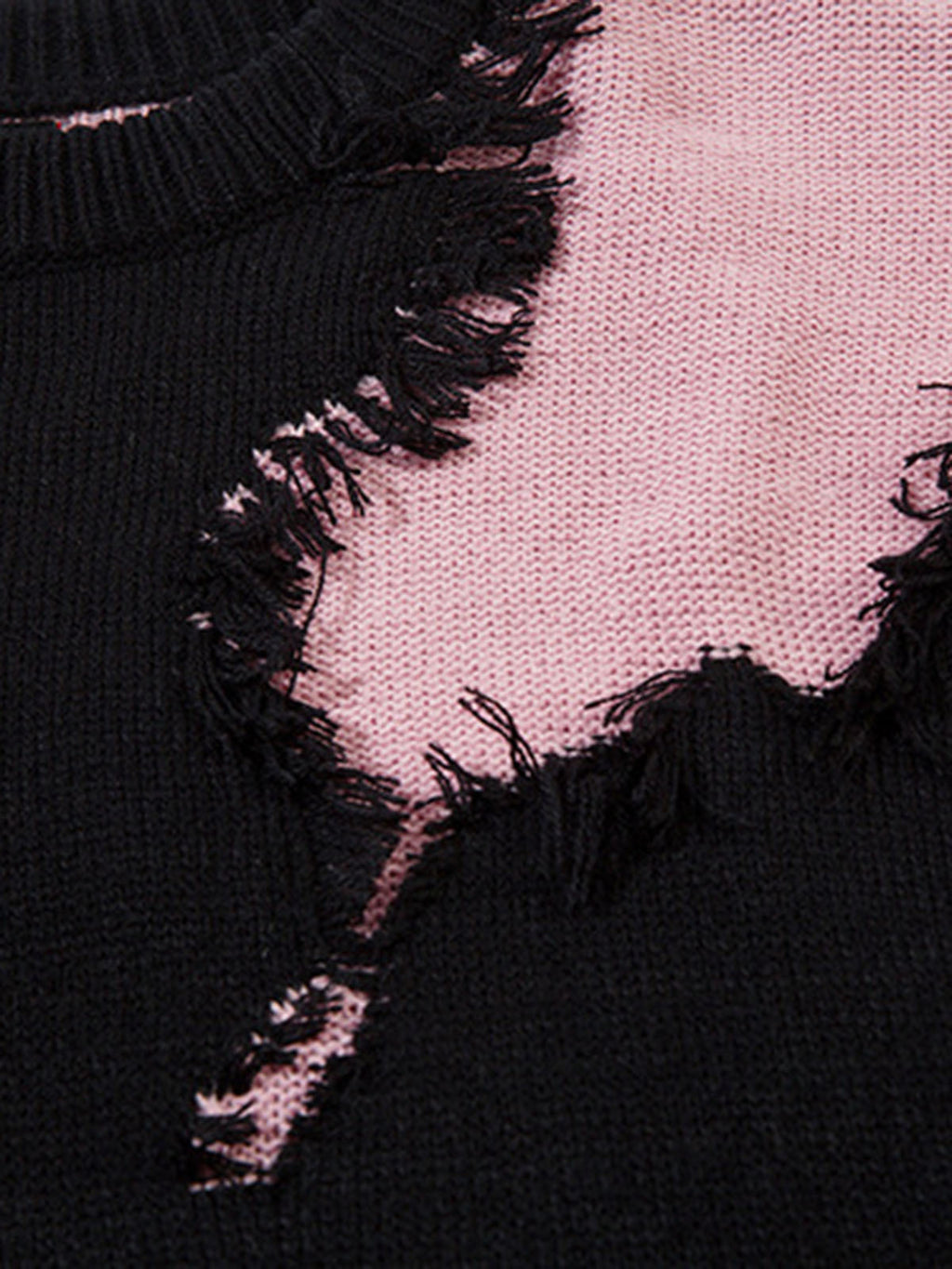 Niche Raw Edge Fringed Knit Sweater