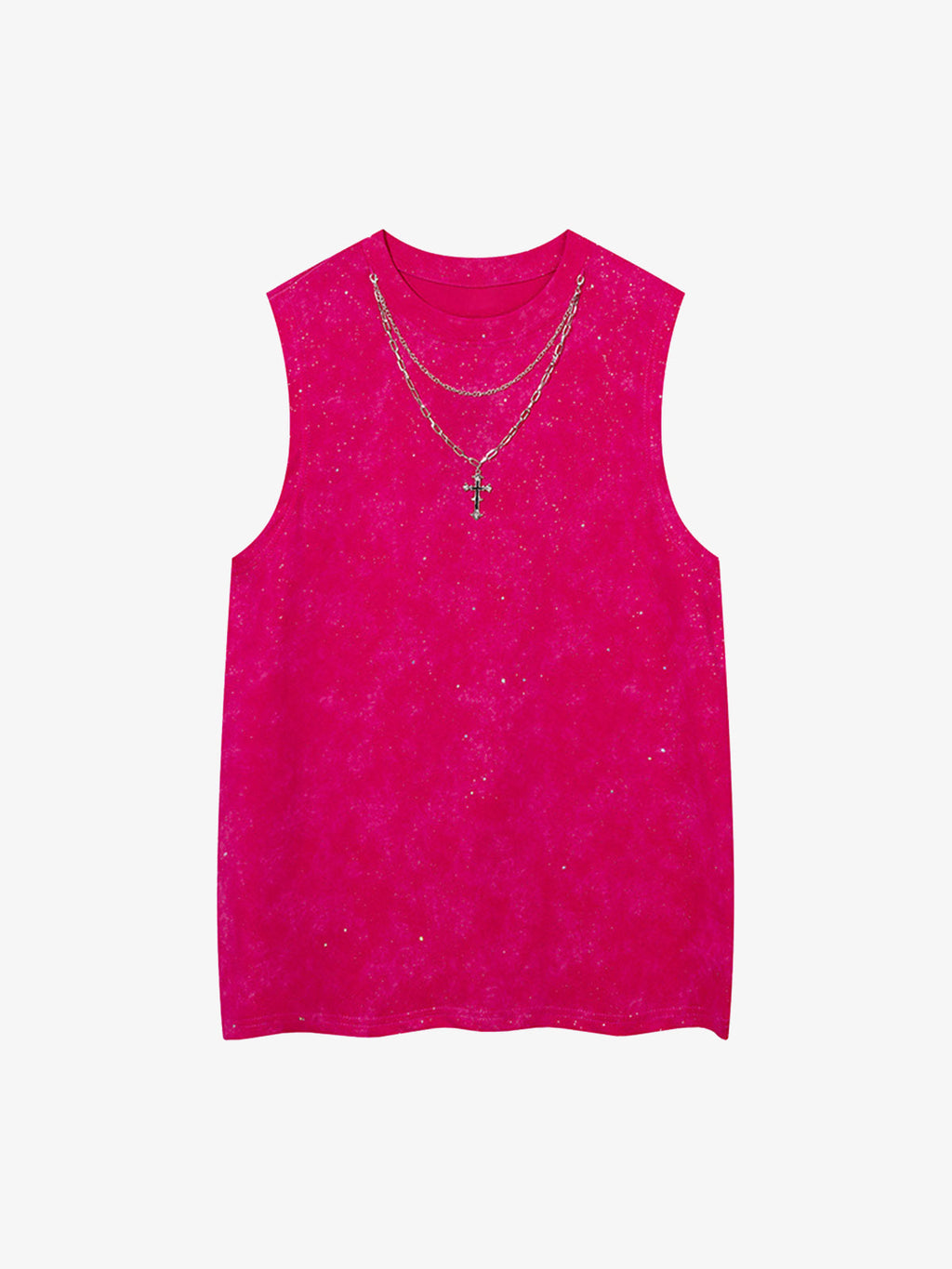 Retro Rhinestone Cross Chain Vest