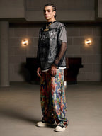 Street Oil Painting Color Straight Jeans - 2348