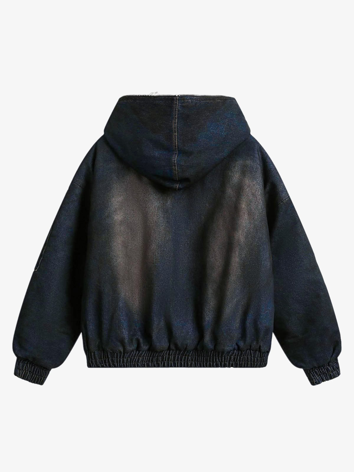 Cotton Washed Fur Hooded Jacket - 2265