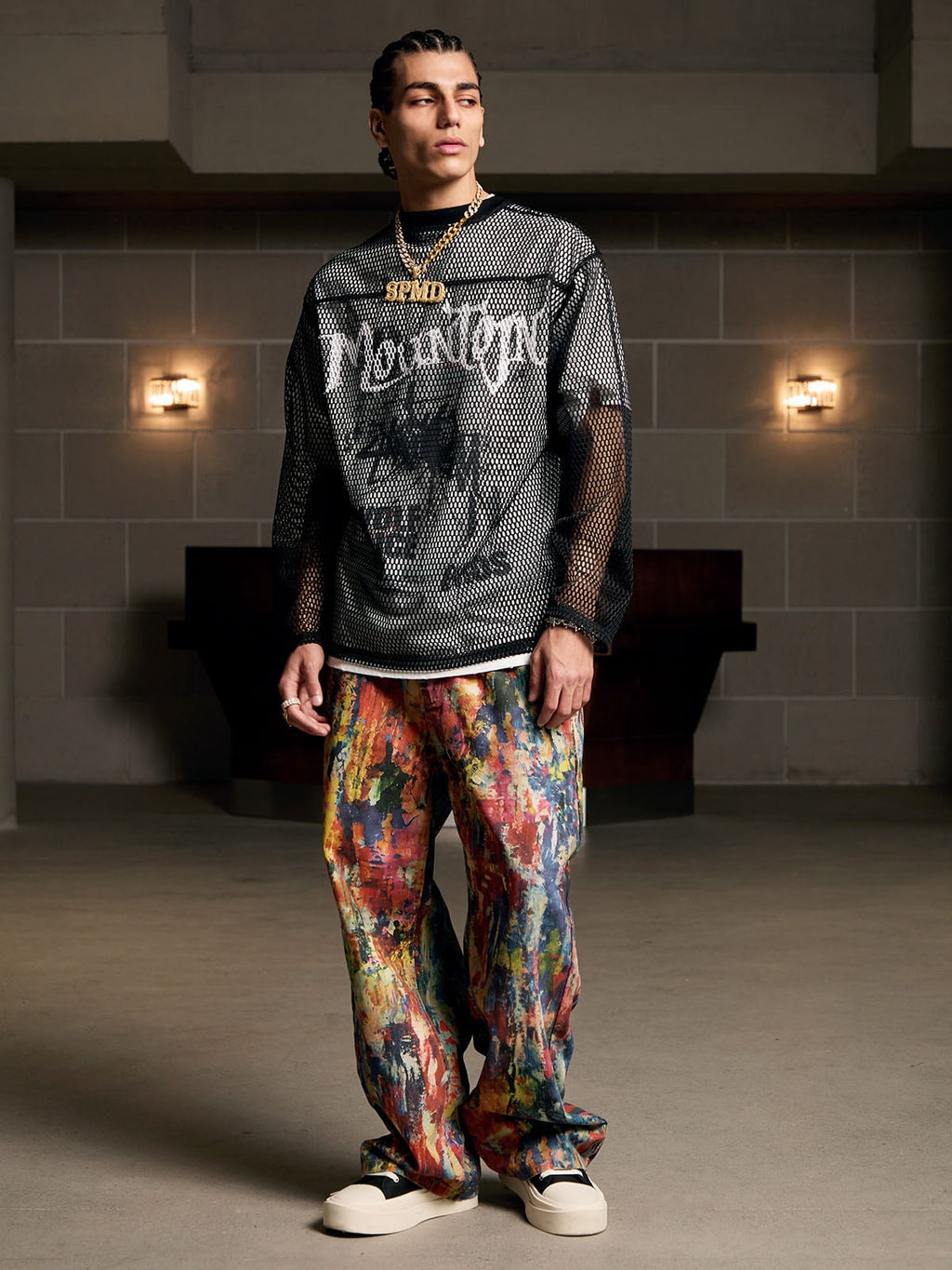 Street Oil Painting Color Straight Jeans - 2348