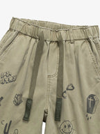 Graphic Print Drawstring Shorts
