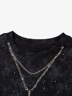 Retro Rhinestone Cross Chain Vest