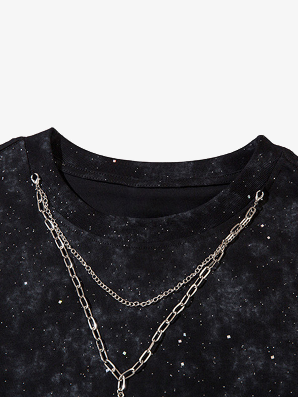 Retro Rhinestone Cross Chain Vest