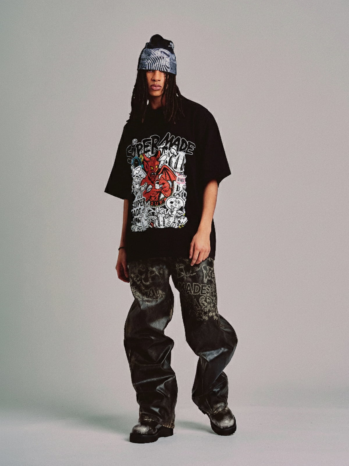 Street Devil Collage Pattern T-shirt